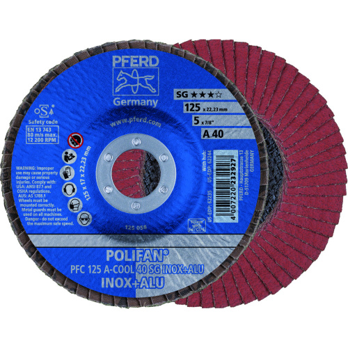 Круг шлифовальный веерный PFERD PF A-COOL SG INOX+ALU
