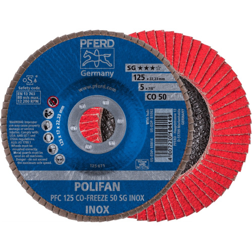 Круг шлифовальный веерный PFERD CO-FREEZE SG INOX